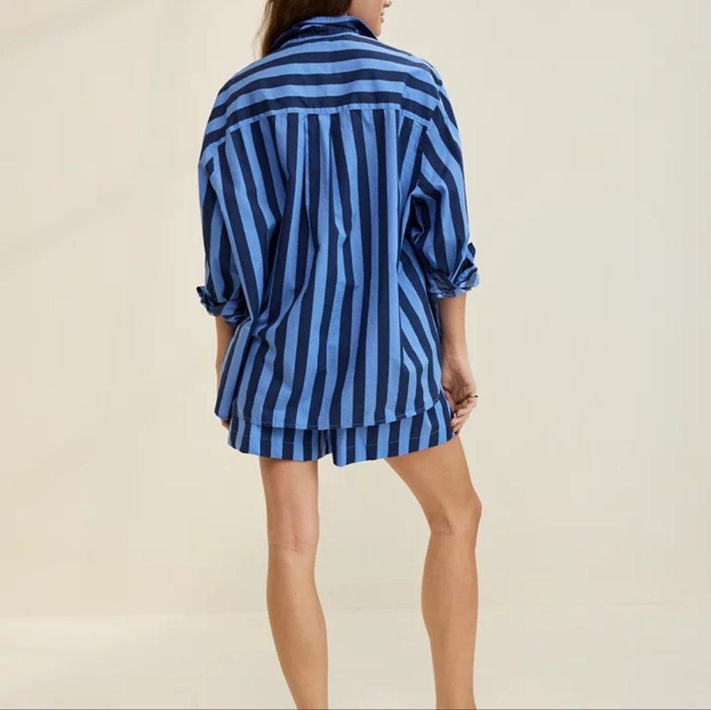 Aerie Blue Striped Button Down Shirt - Picture 3 of 3